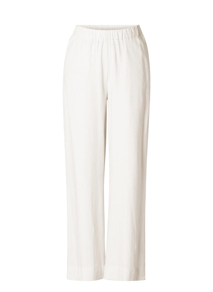 Tijdloze Witte Linnen Broek Met Hoge Taille