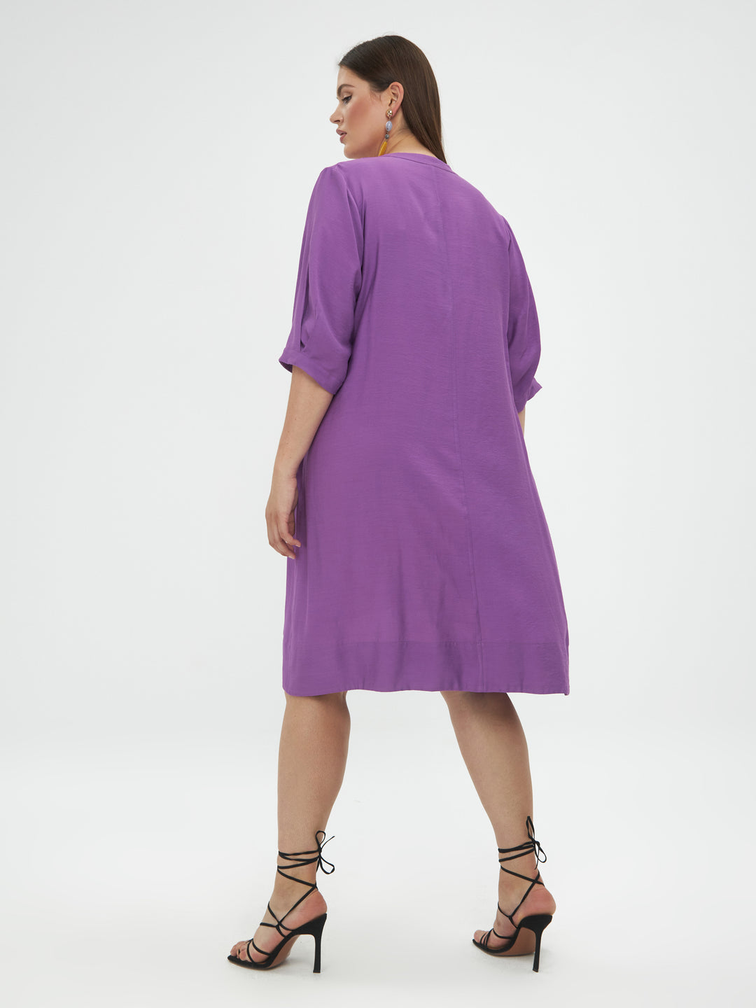 losse lila jurk - mat fashion - - grote maten - dameskleding - kledingwinkel - herent - leuven