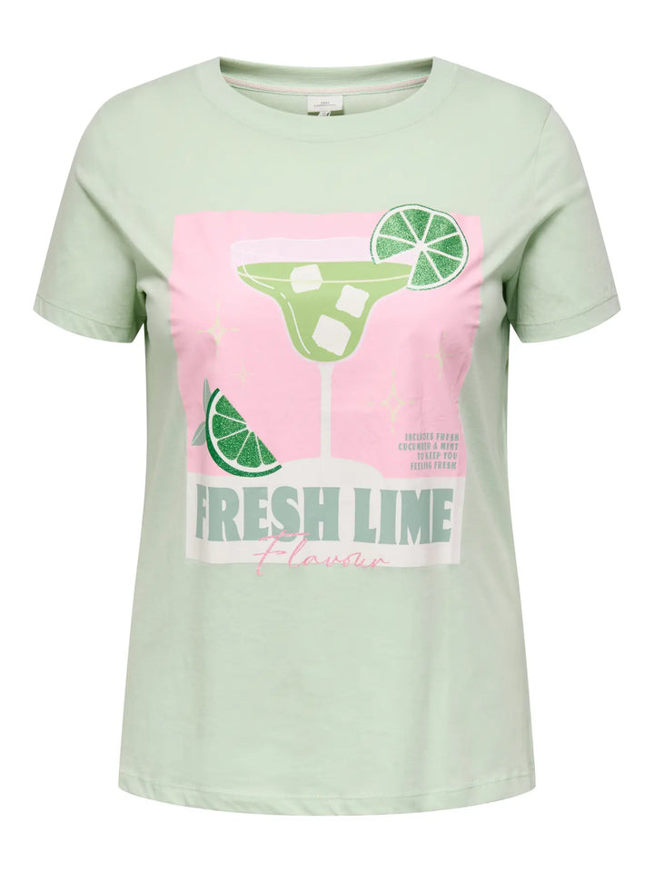 Mintgroene T-Shirt Met Fresh Lime Print