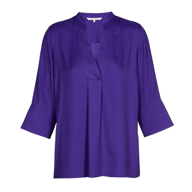 royal ink blouse met v-hals - xandres - - grote maten - dameskleding - kledingwinkel - herent - leuven