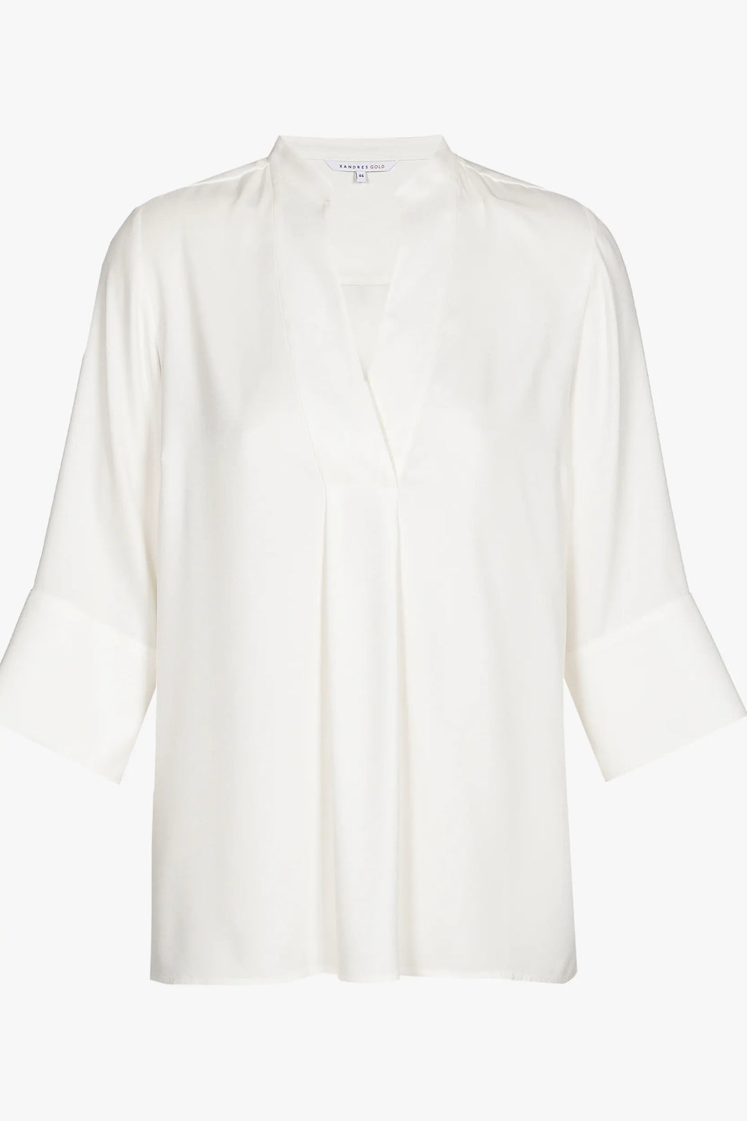 ecru blouse met v-hals - xandres - - grote maten - dameskleding - kledingwinkel - herent - leuven
