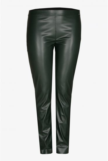 faux leather broek met elastiek