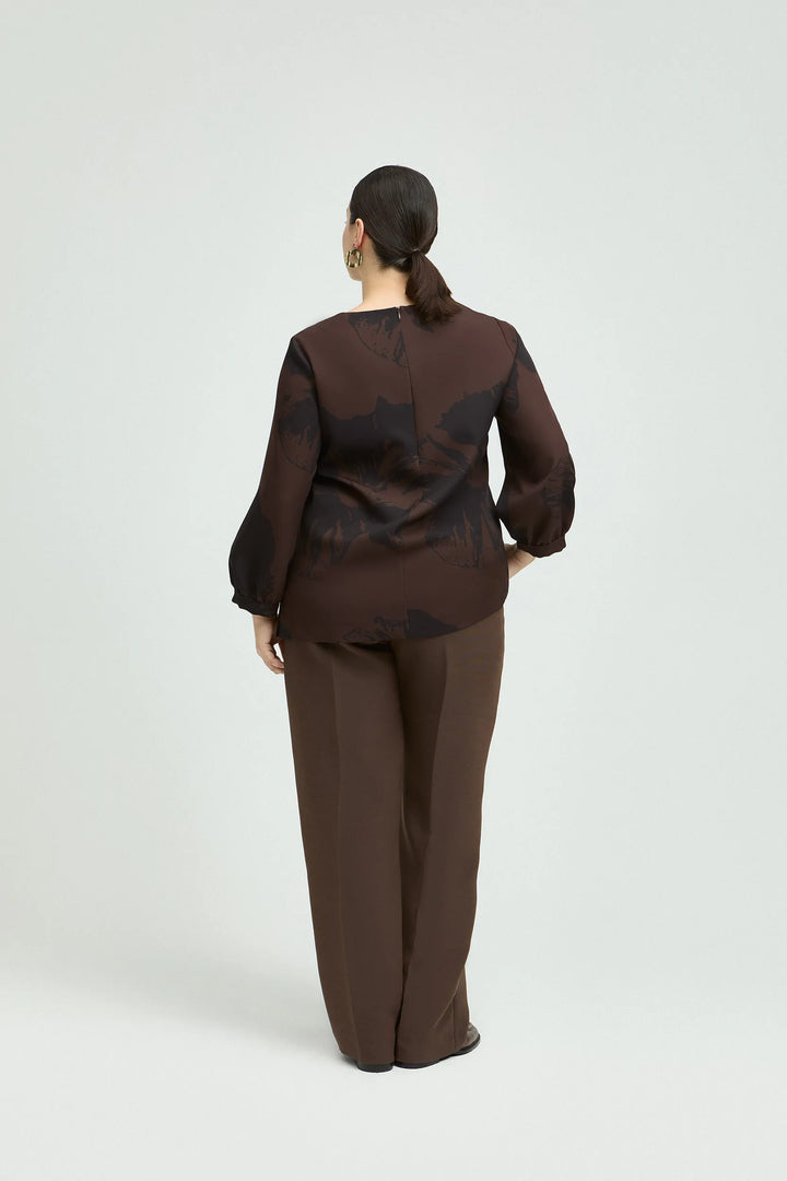 Blouse with pop-art floral motif