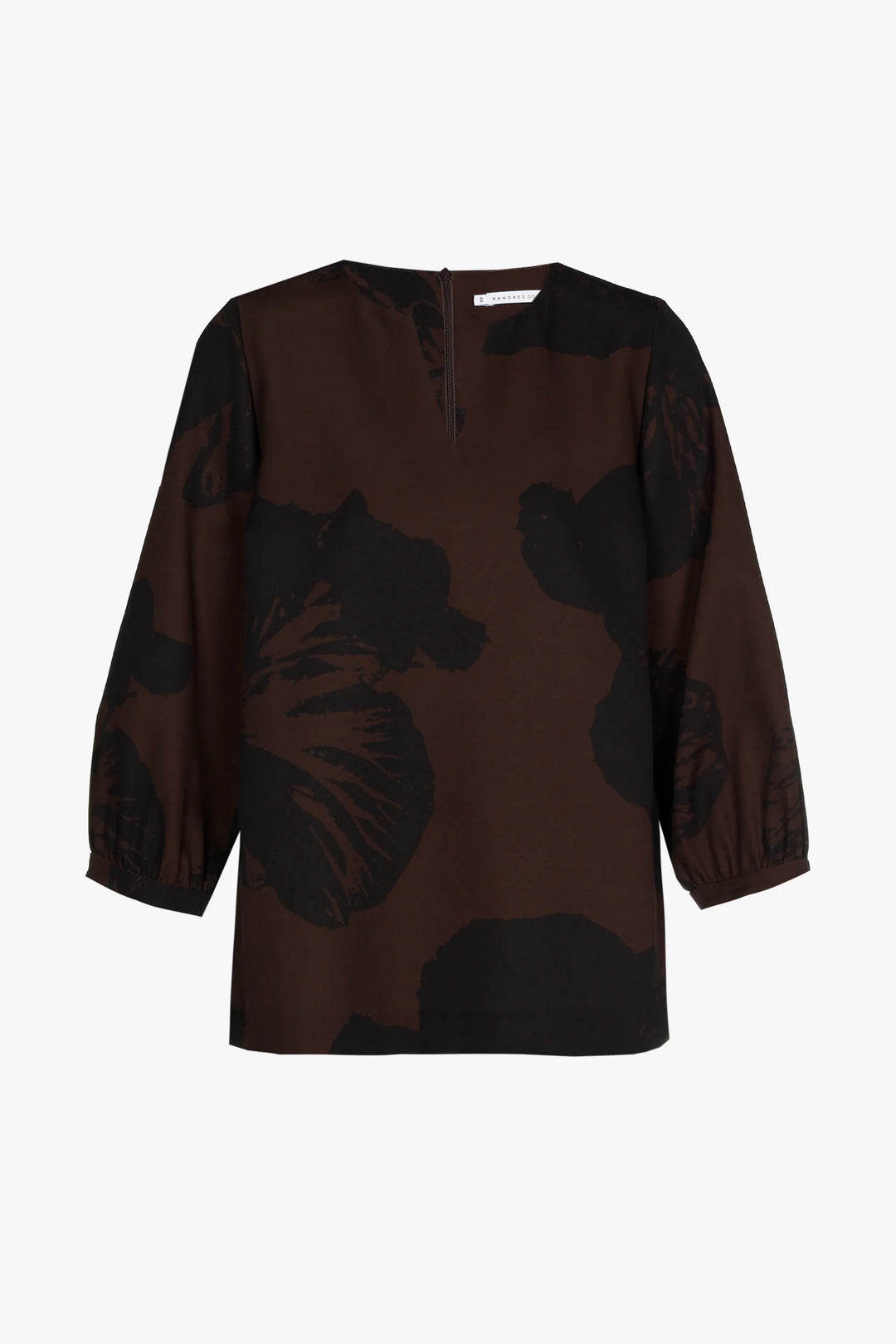 Blouse with pop-art floral motif