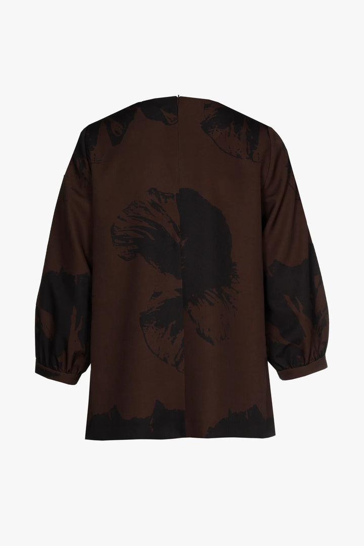 Blouse with pop-art floral motif