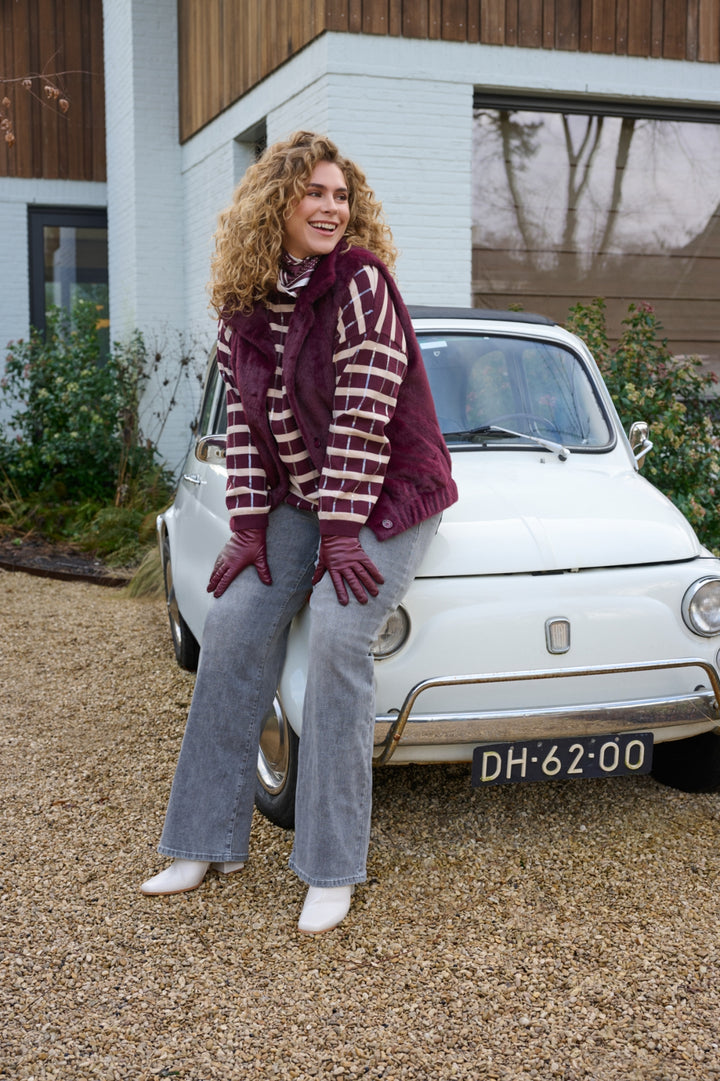 Bordeaux Faux Fur Gilet