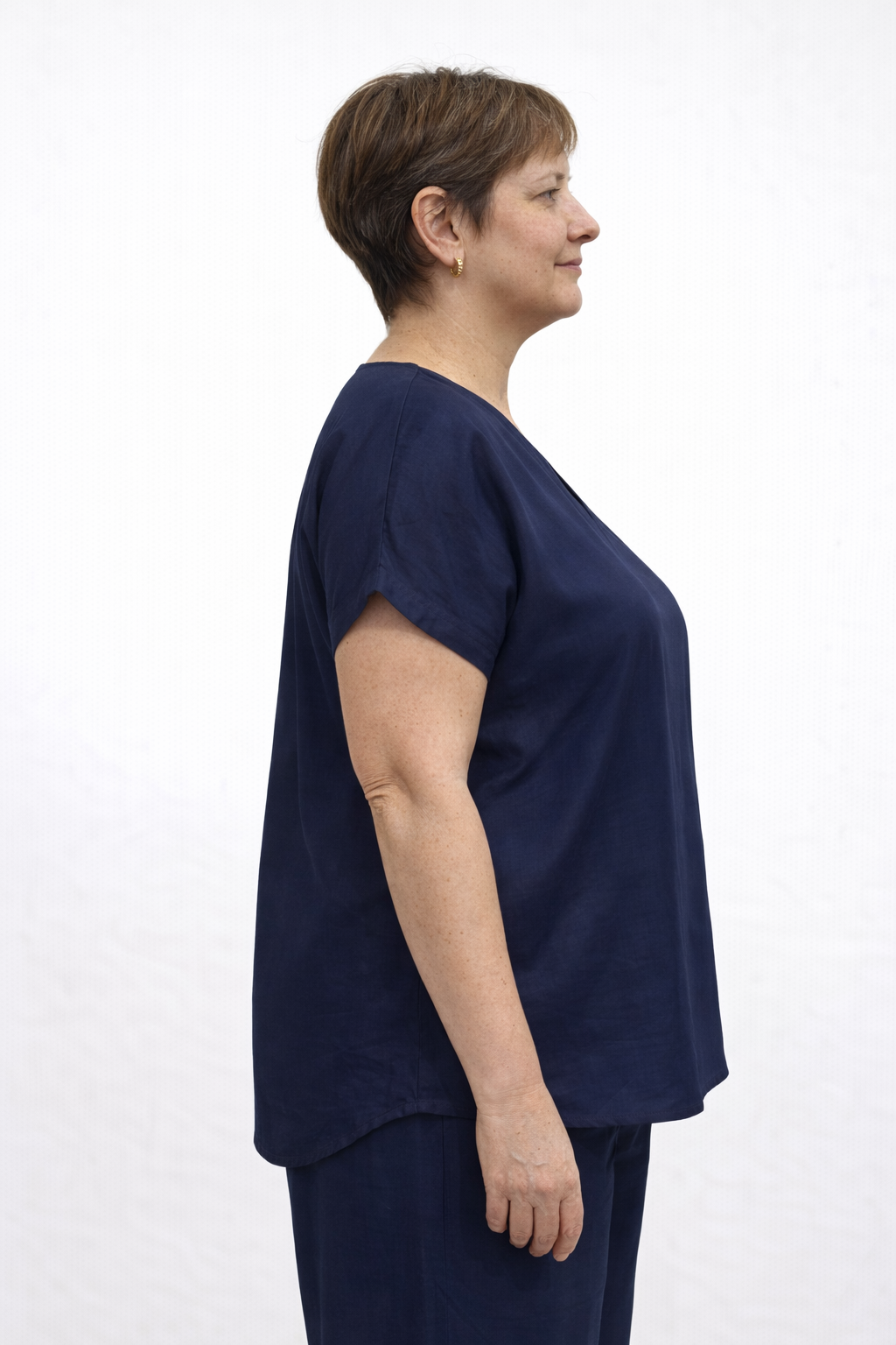 V-Hals Blouse Met Korte Mouw