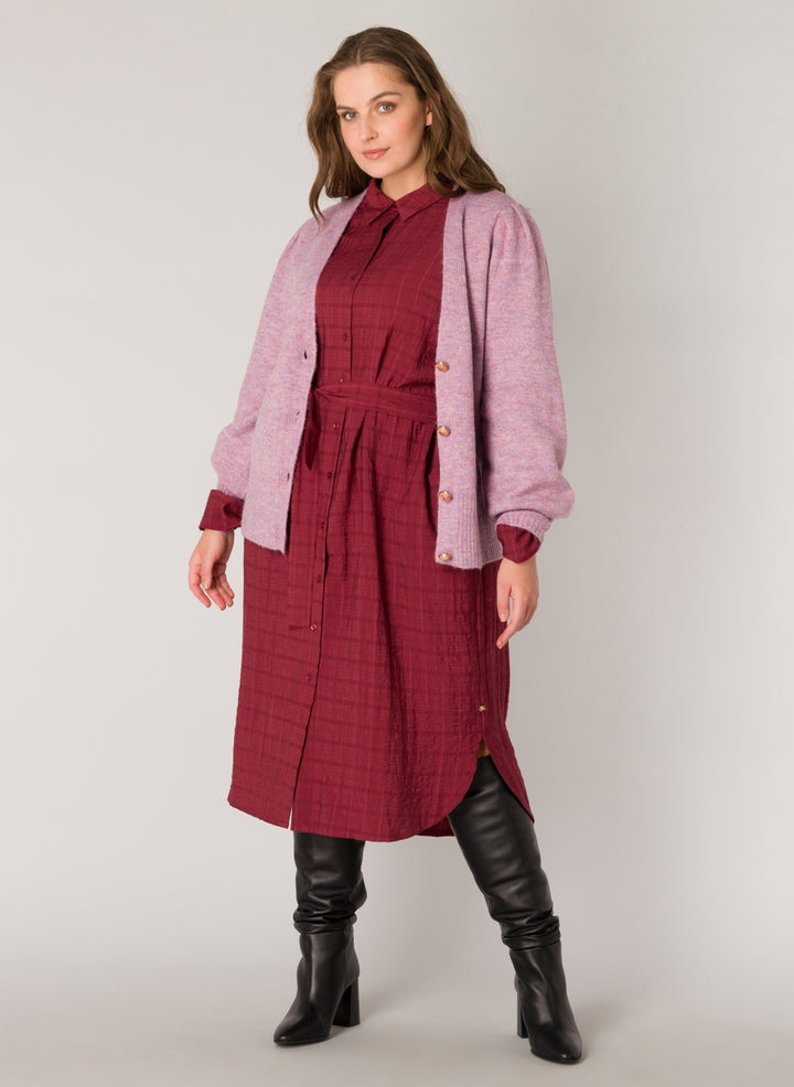 zachte roze cardigan - yesta - - grote maten - dameskleding - kledingwinkel - herent - leuven