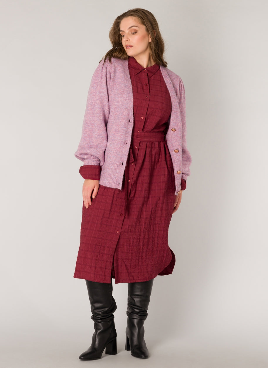 zachte roze cardigan - yesta - - grote maten - dameskleding - kledingwinkel - herent - leuven