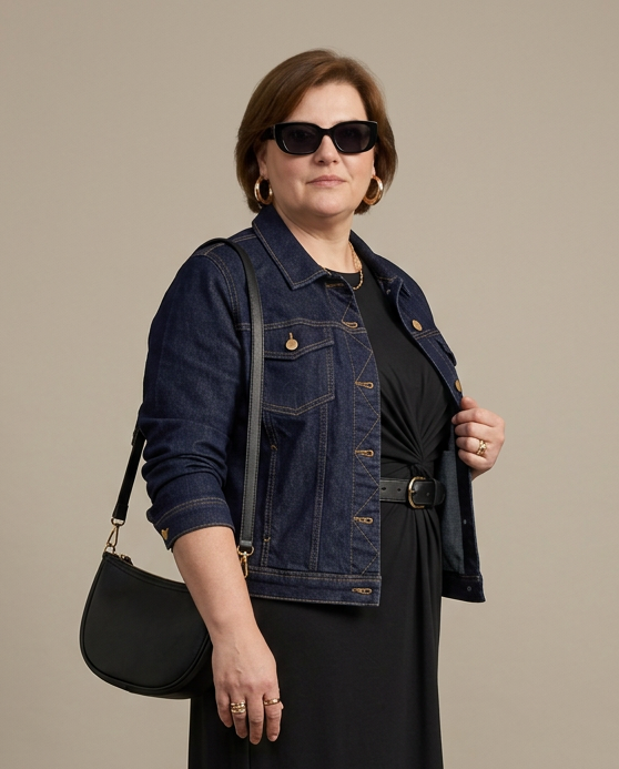 Donkerblauw denim jeansjasje grote maten – ONLY CARMAKOMA