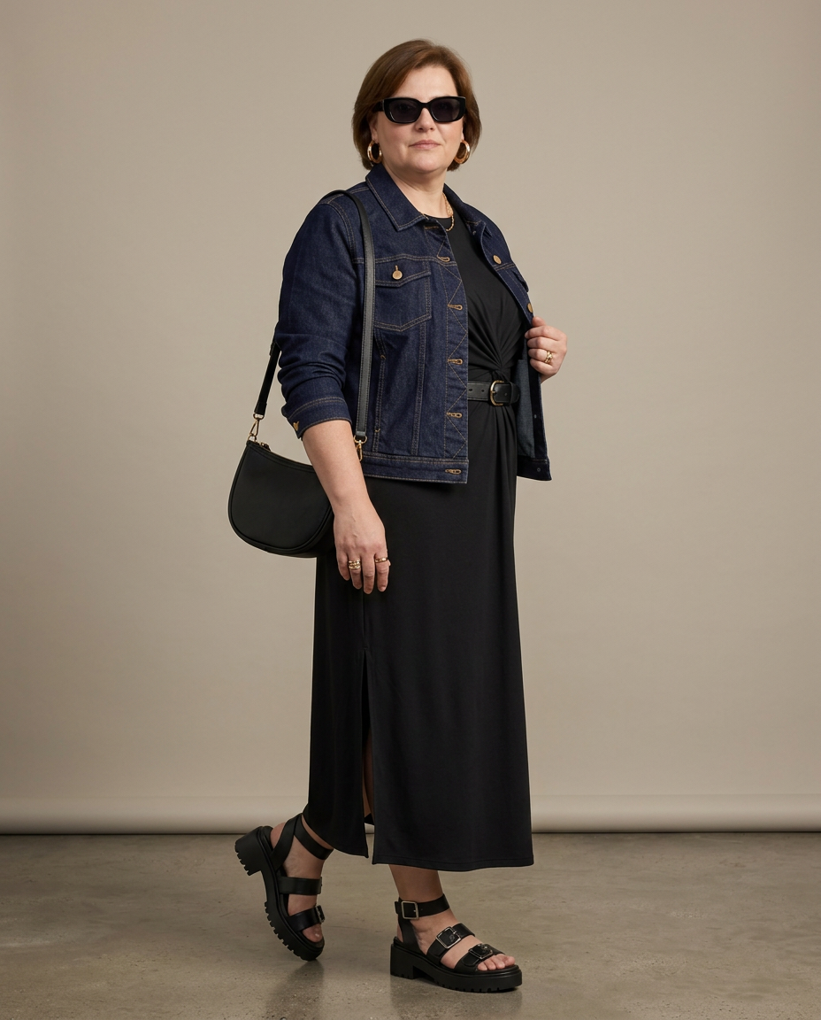 Donkerblauw denim jeansjasje grote maten – ONLY CARMAKOMA