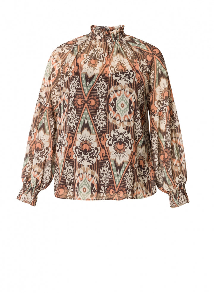 blouse gekleurde print - yesta - - grote maten - dameskleding - kledingwinkel - herent - leuven