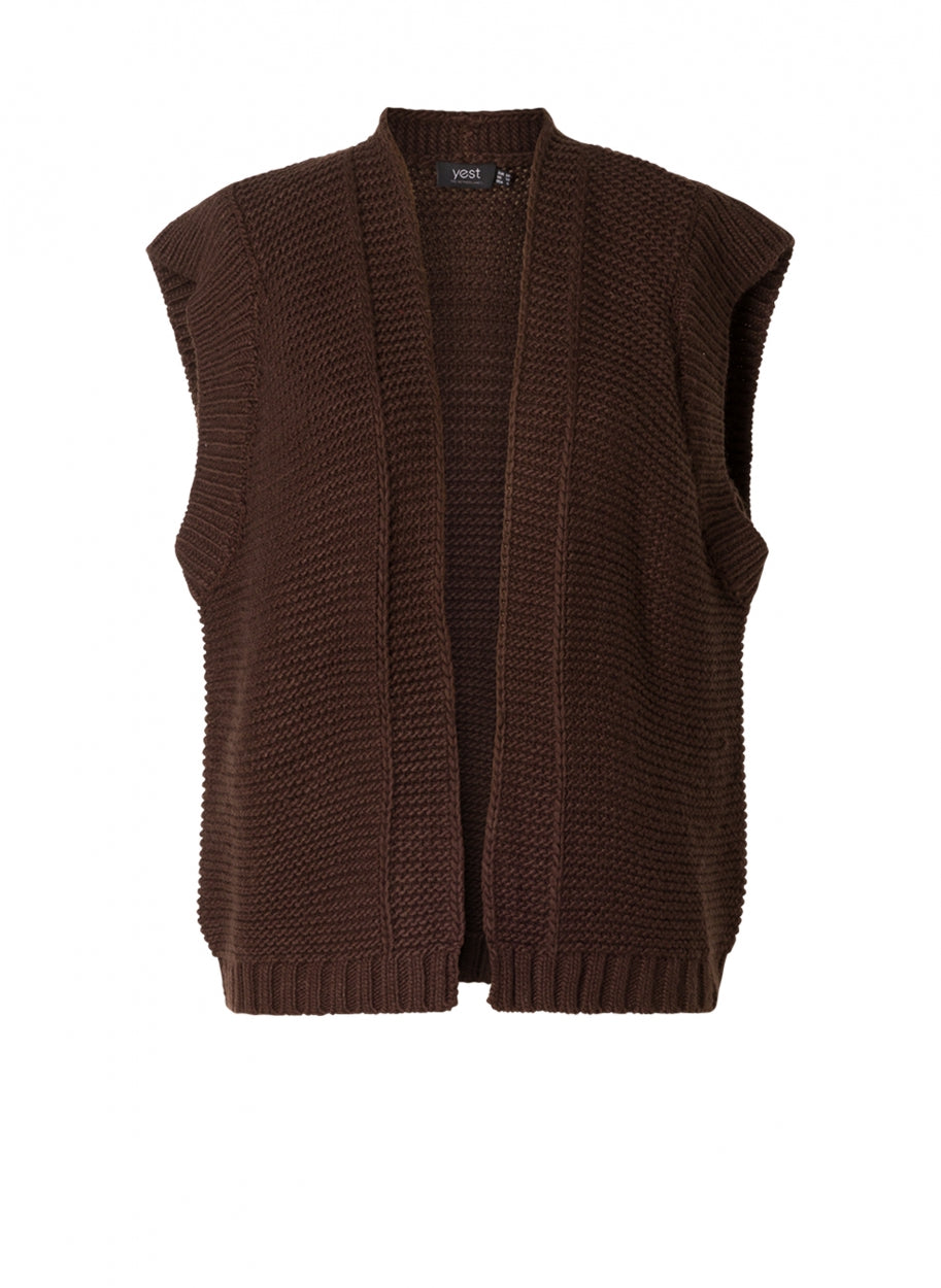 bruine vest - yesta - - grote maten - dameskleding - kledingwinkel - herent - leuven