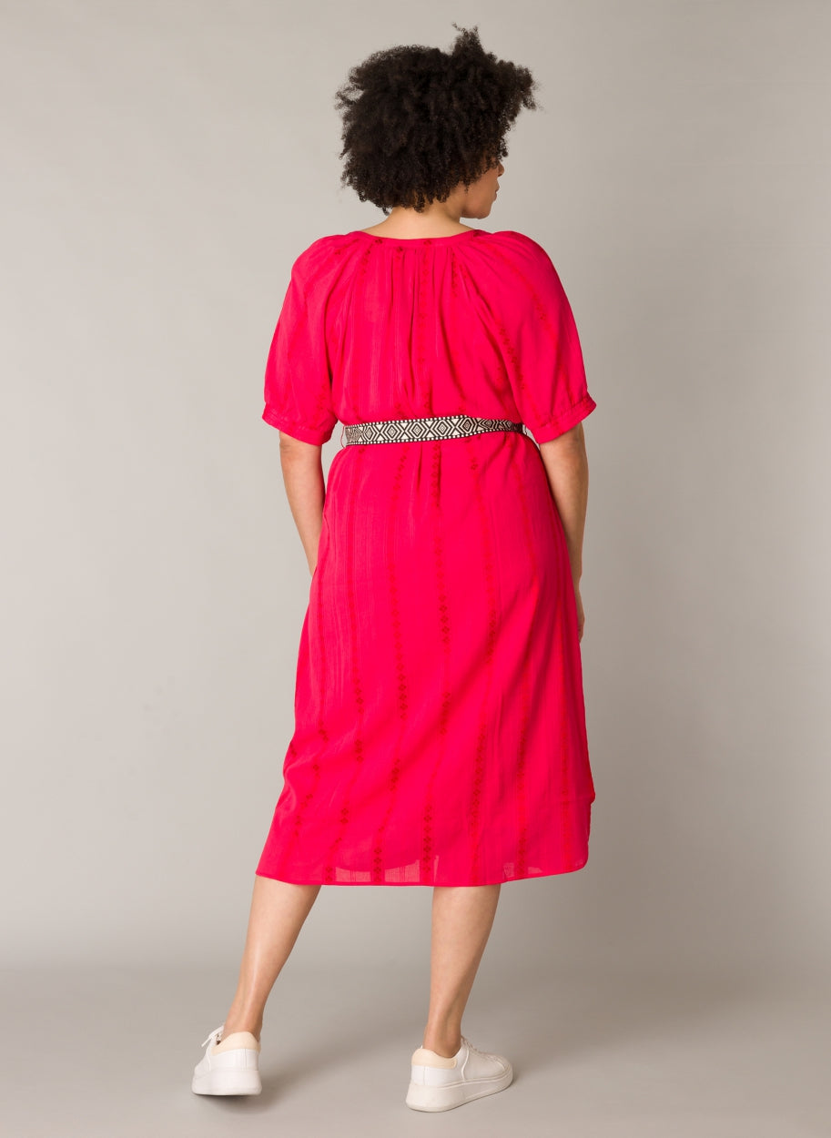 Luchtige Doorknoopjurk Met Ceintuur