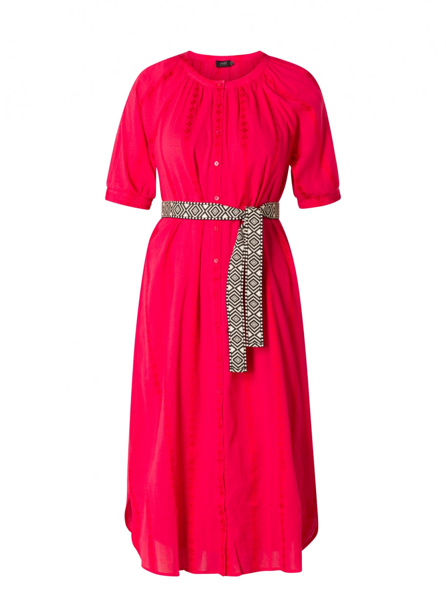 Luchtige Doorknoopjurk Met Ceintuur