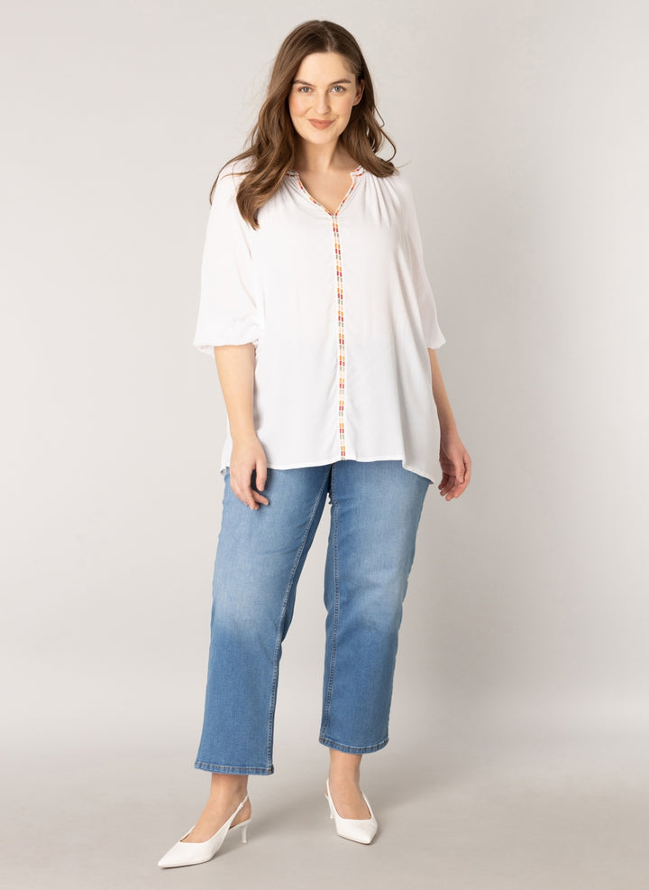 blouse met delicaat patroon - yesta - - grote maten - dameskleding - kledingwinkel - herent - leuven