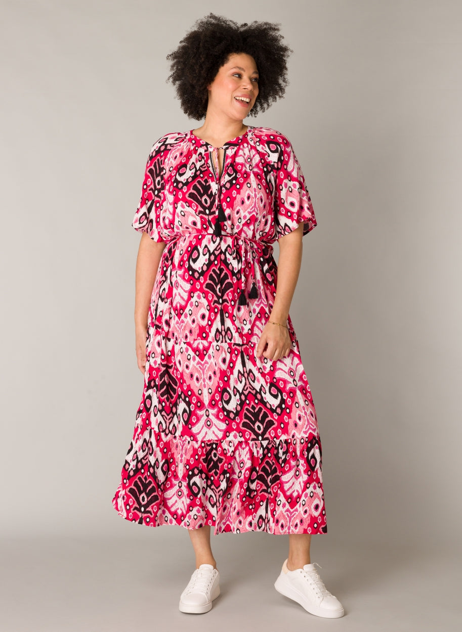 Lange Jurk Met Abstracte Print