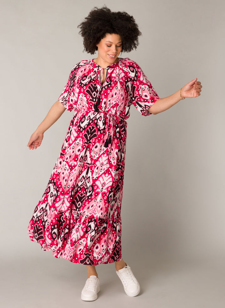 Lange Jurk Met Abstracte Print