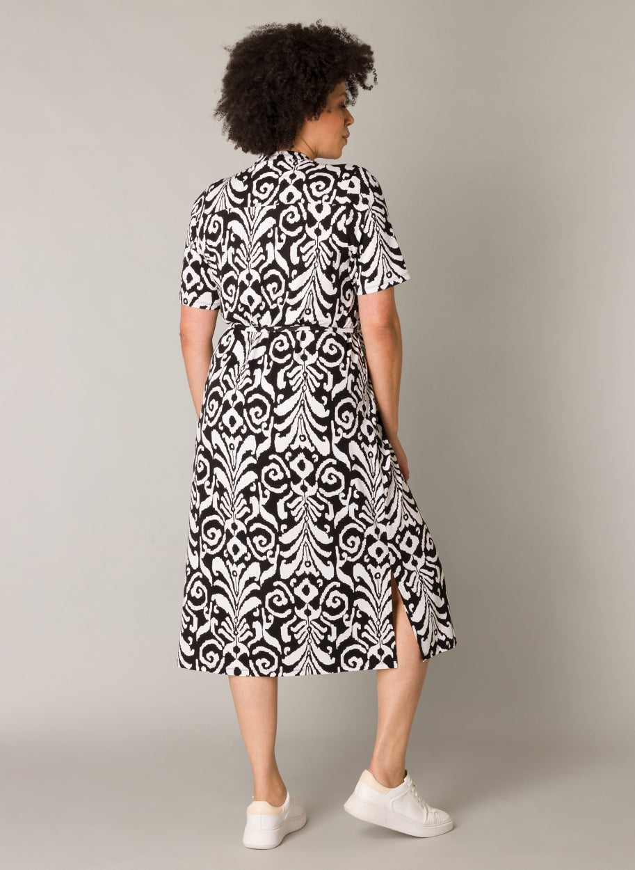 Doorknoopjurk Met Grafische Print