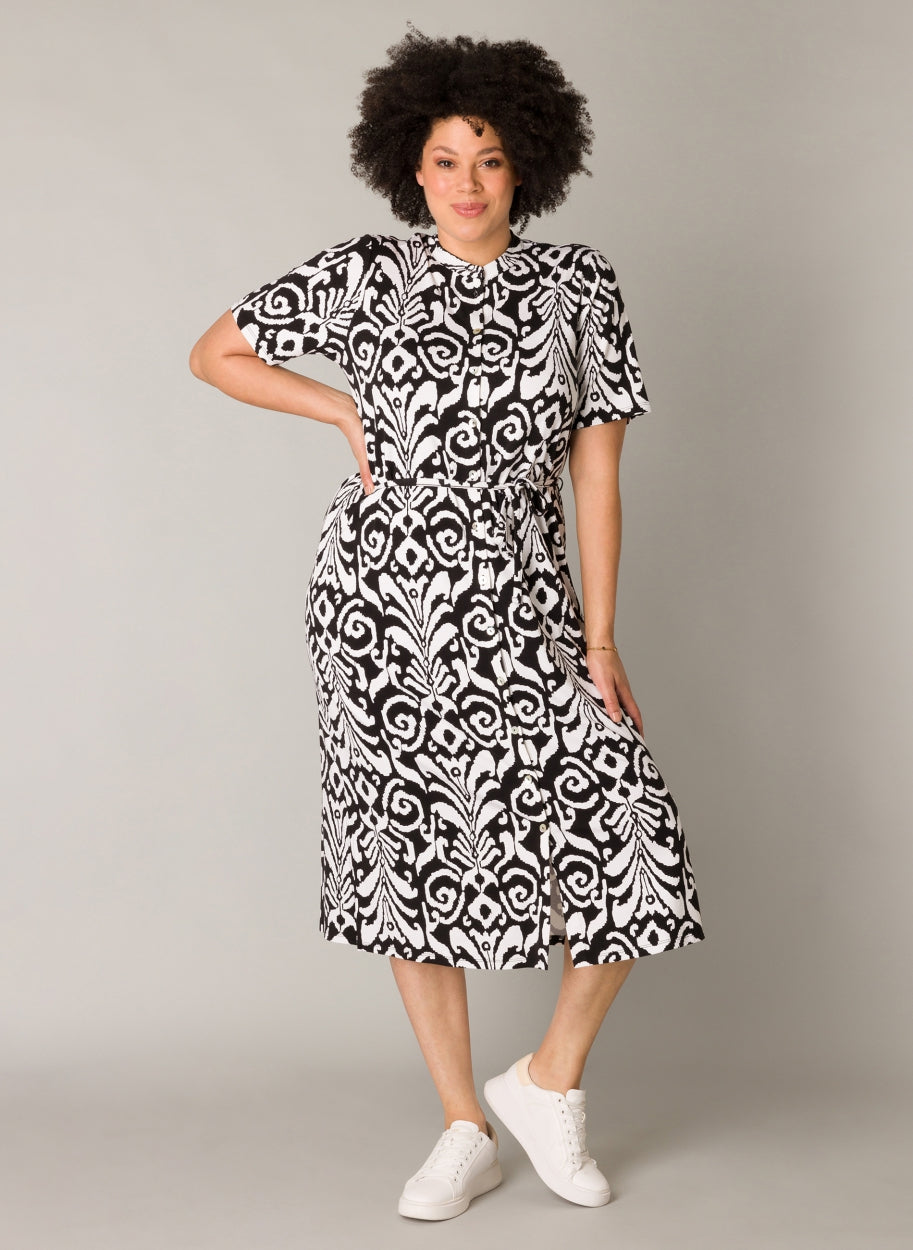 Doorknoopjurk Met Grafische Print