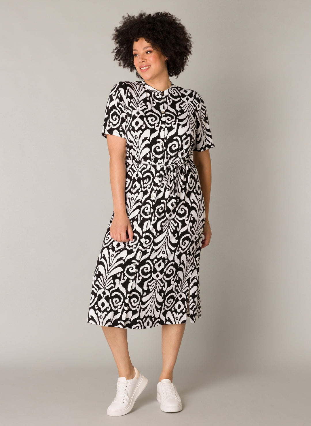 Doorknoopjurk Met Grafische Print