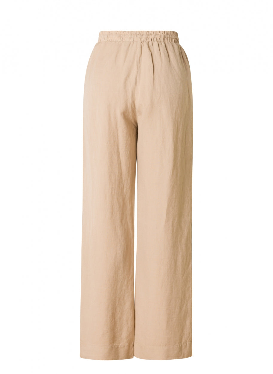 Beige Broek Met Koordsluiting