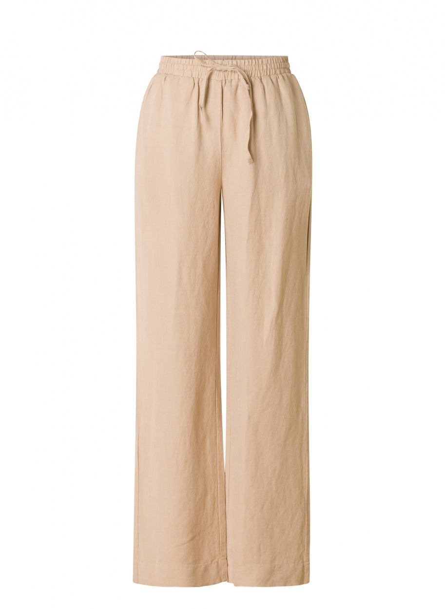 Beige Broek Met Koordsluiting