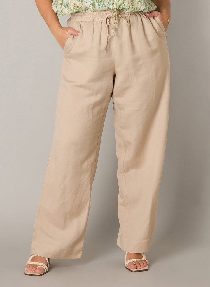 Beige Broek Met Koordsluiting