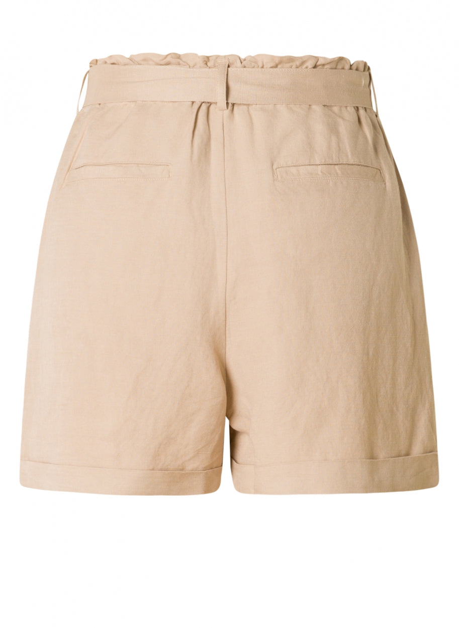 Beige Short Met Striklint