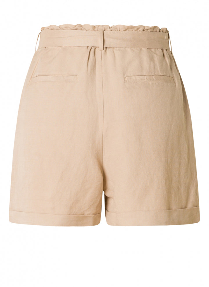 Beige Short Met Striklint