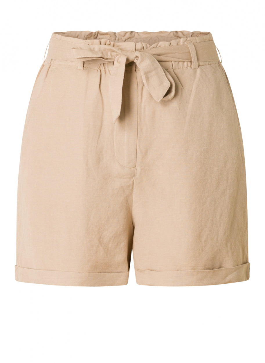 Beige Short Met Striklint