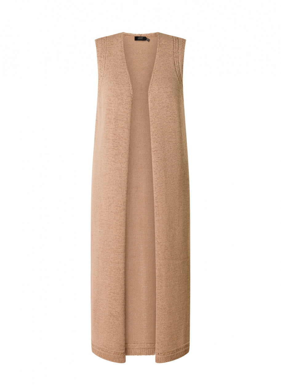 Mouwloos Lang Gebreid Vest