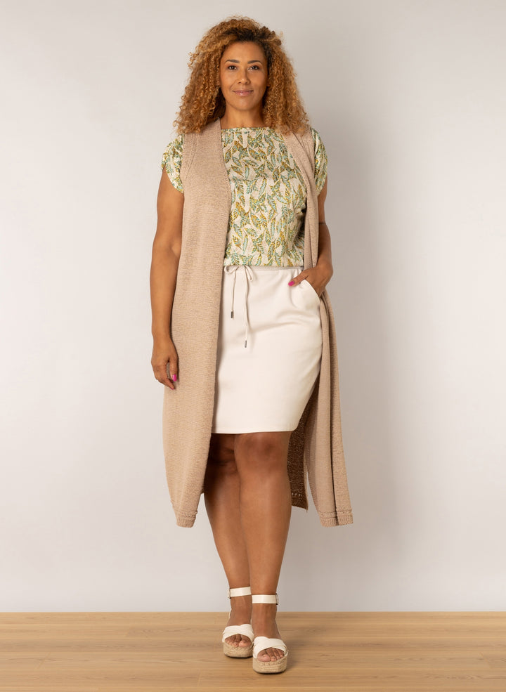 Mouwloos Lang Gebreid Vest