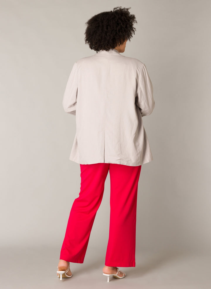 Losvallend Blazer Met Knoop In Zachtgrijs