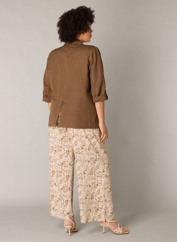 Losvallend Blazer Met Knoop In Bruin