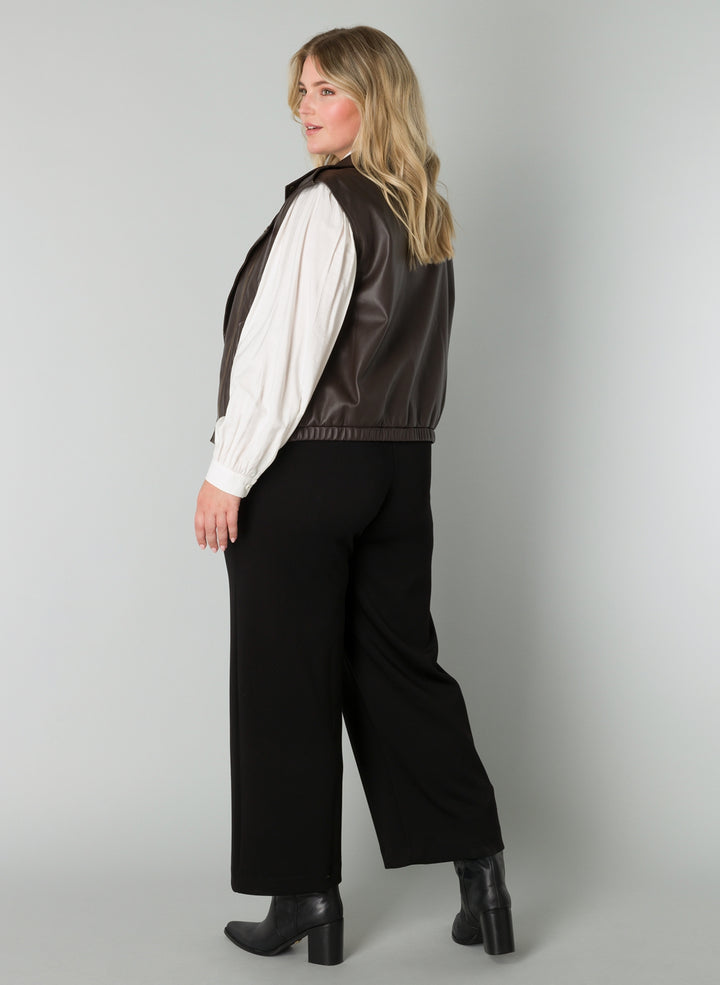 mouwloze vest van faux-leather