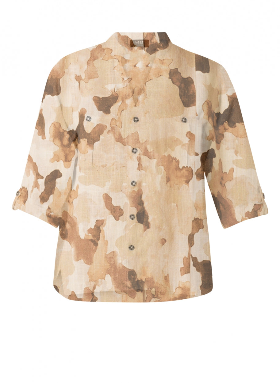 Luchtige Blouse Met Camouflageprint