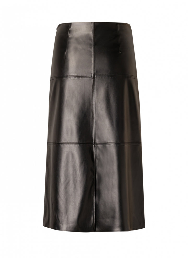 zwarte faux leather rok