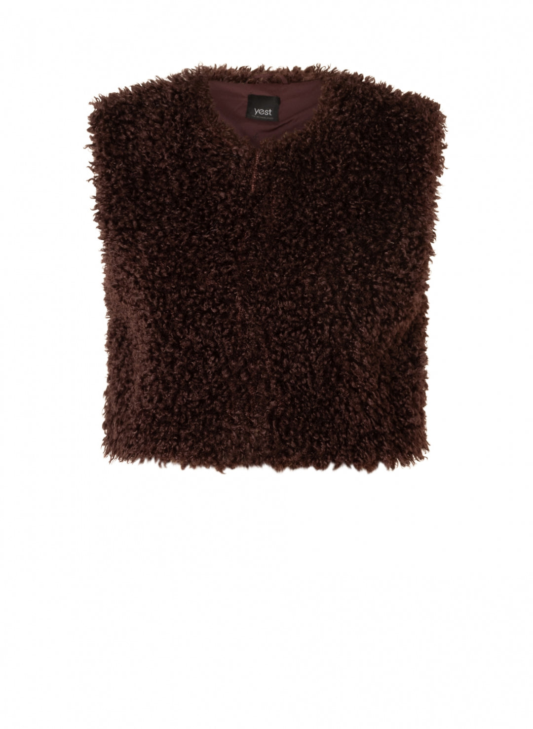 Teddy Gilet In Donkerbordeaux