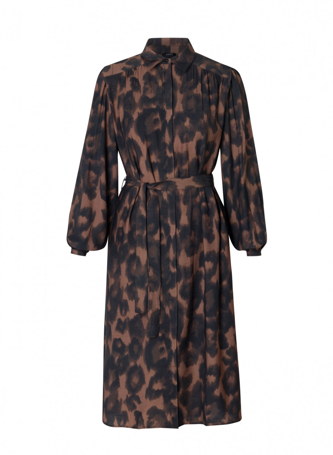 Elegante Doorknoopjurk Met Animalprint