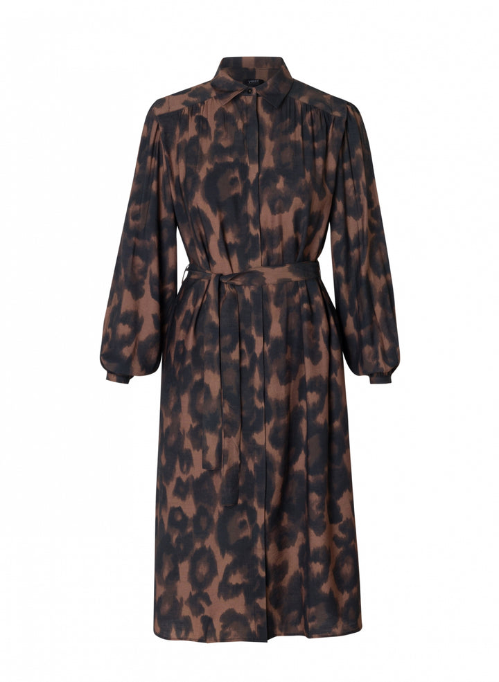 Elegante Doorknoopjurk Met Animalprint
