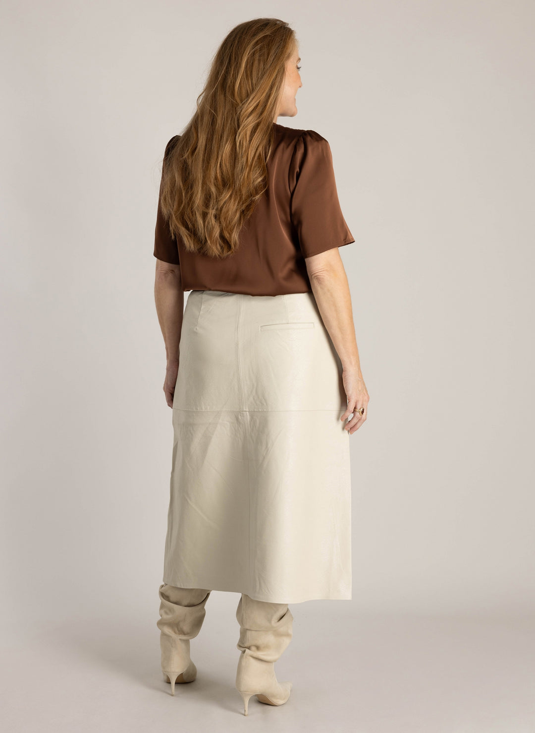 Satijnen blouse in koper