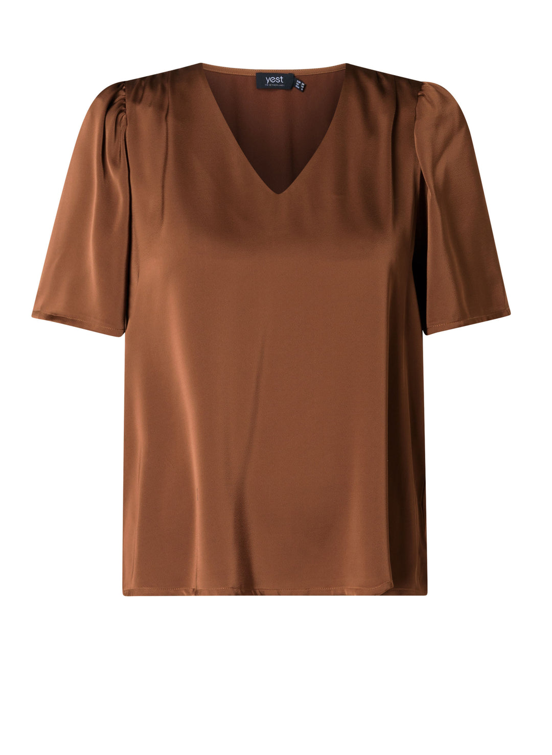 Satijnen blouse in koper