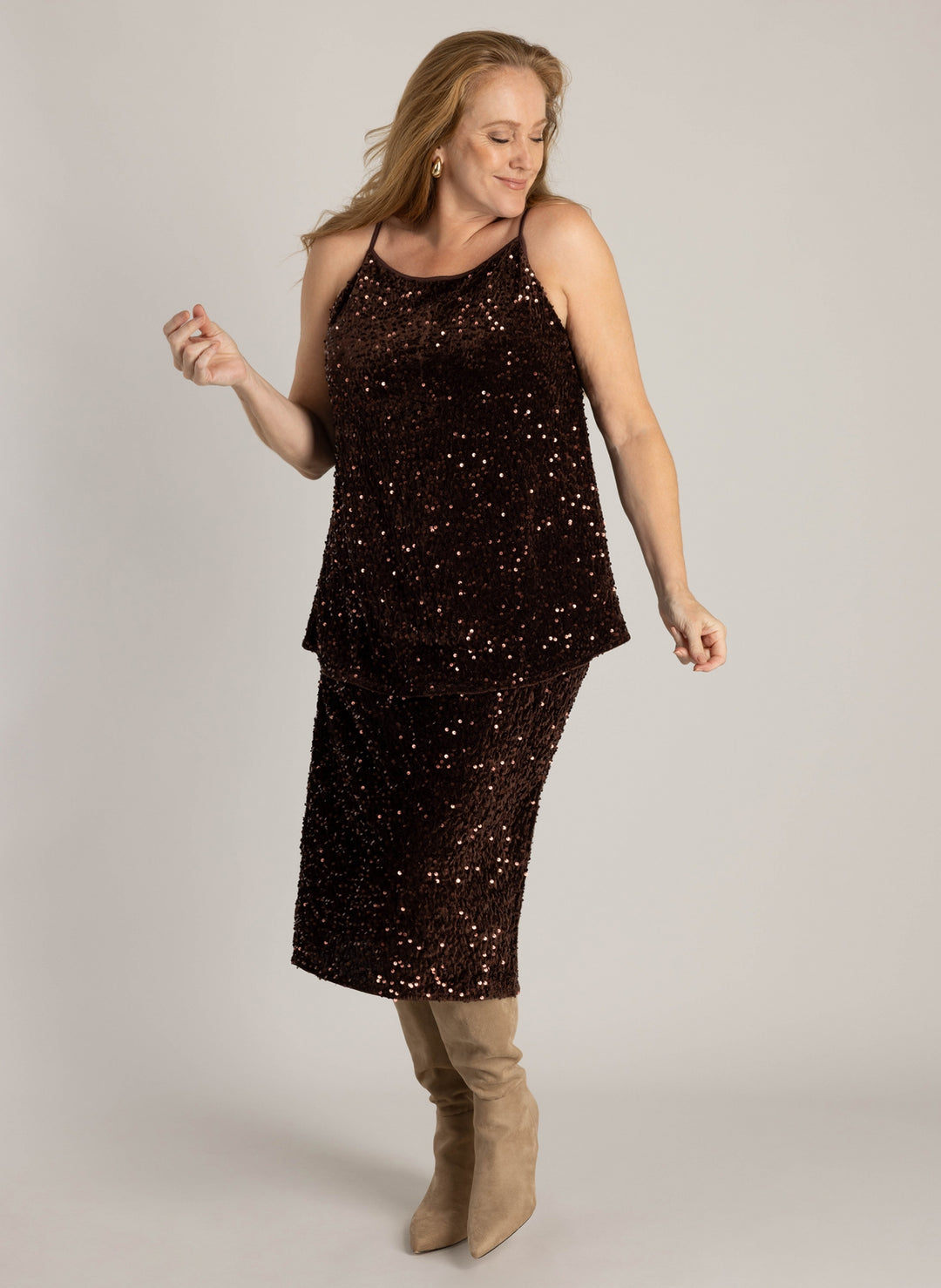 Top Met Pailletten In Koper