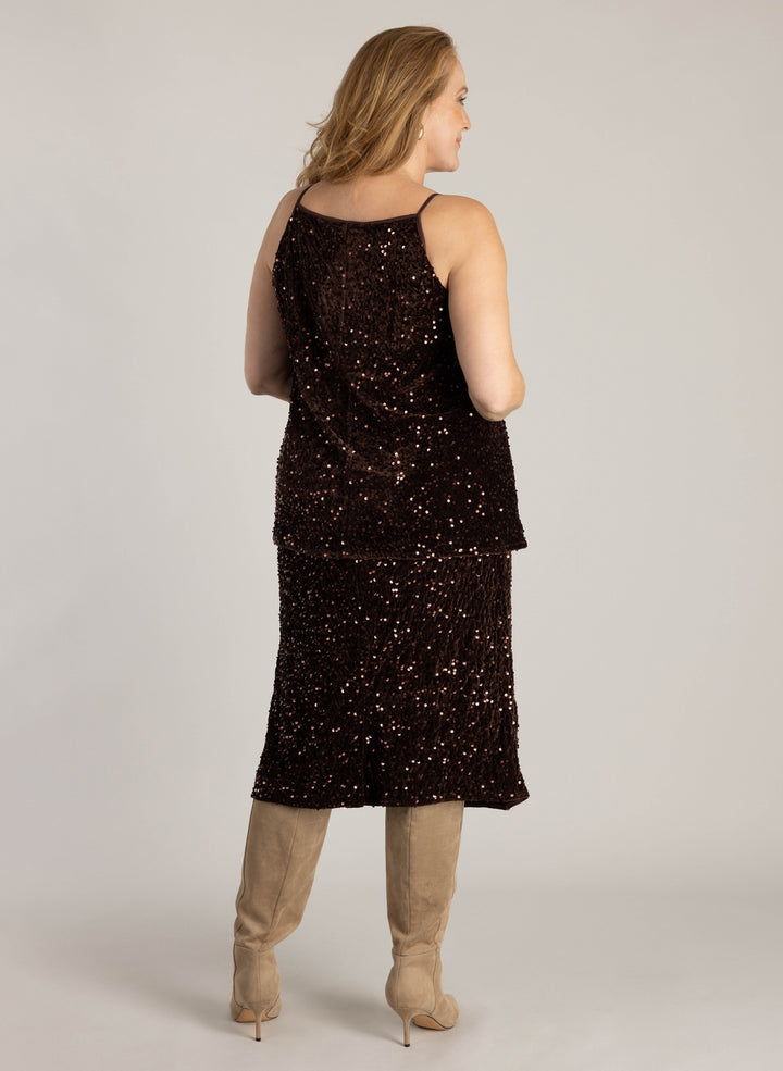 Rok Met Pailletten In Koper