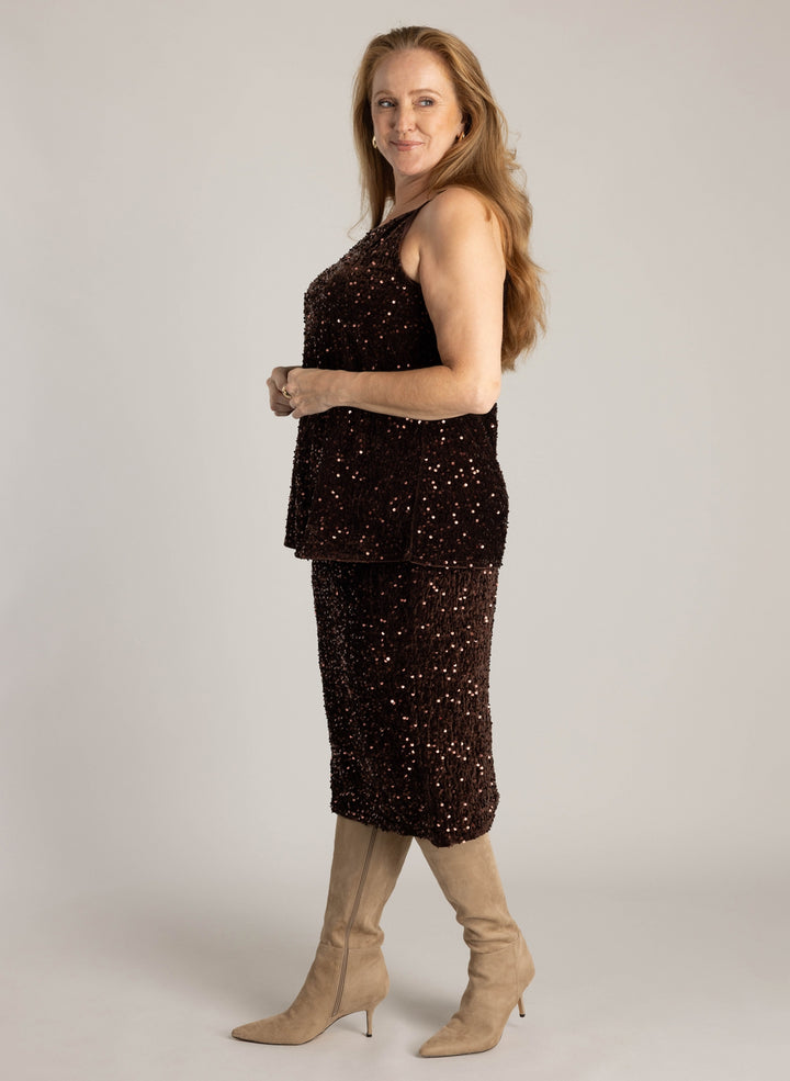 Rok Met Pailletten In Koper