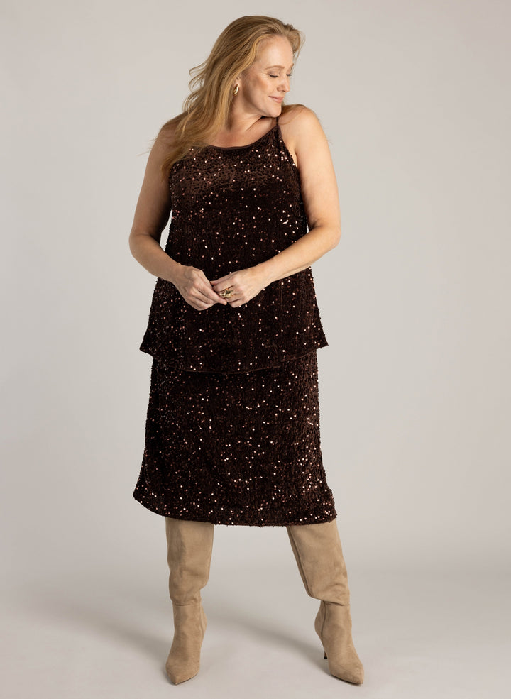 Rok Met Pailletten In Koper