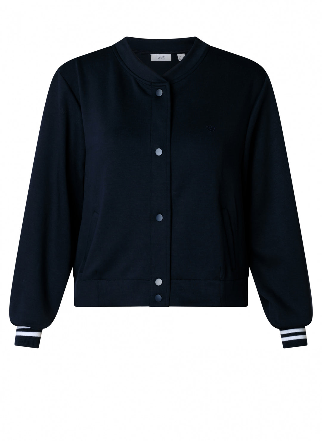 Donkerblauw bombervest met knopen