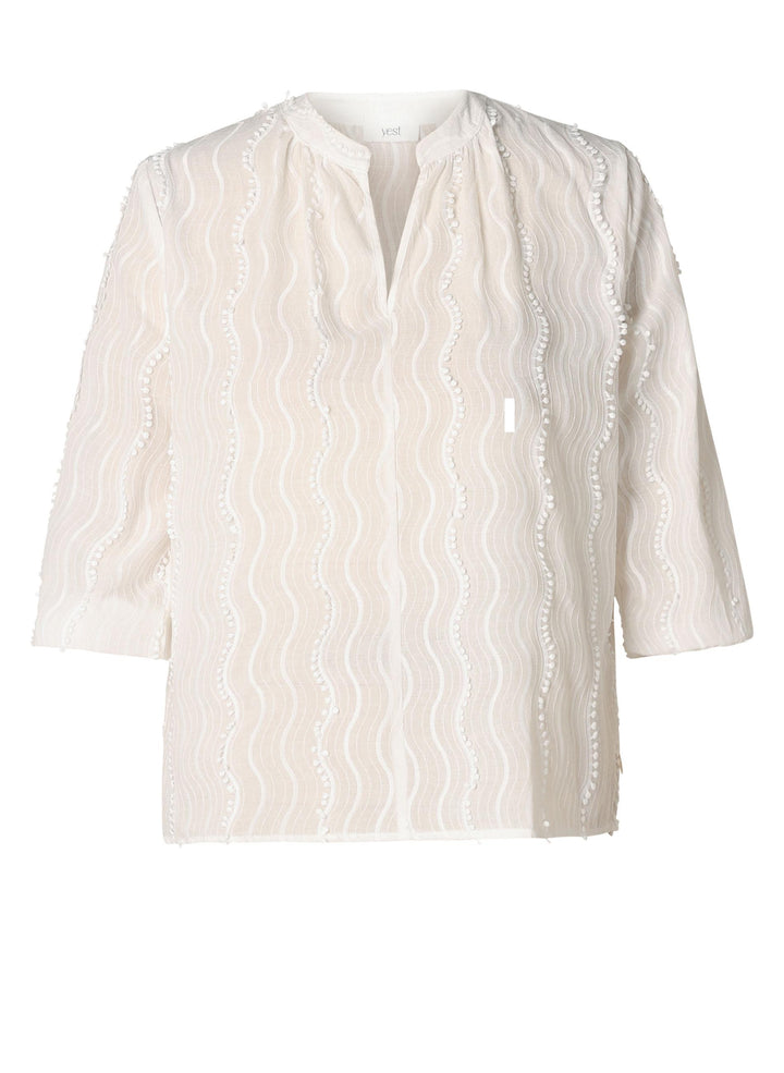 witte katoenen blouse met structuur