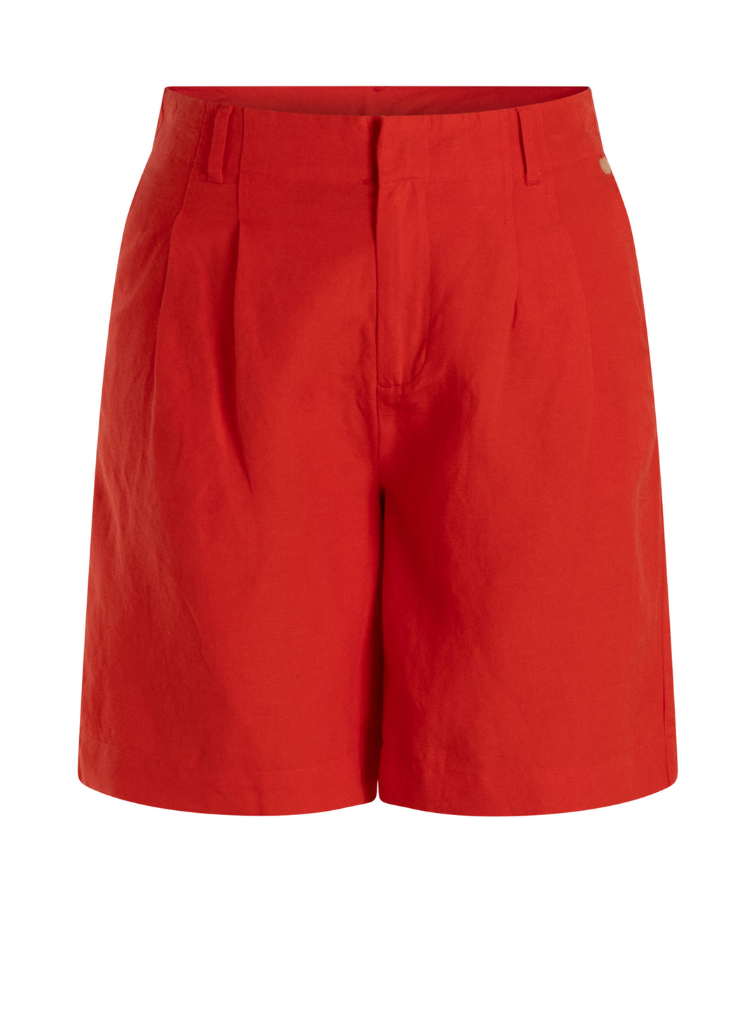 Rode Linnen‑Viscose Shorts